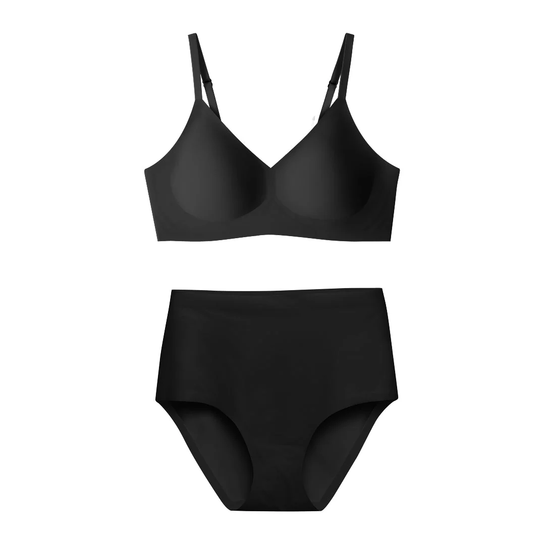 Black Relief Bra and High-Waisted Set - Image 6