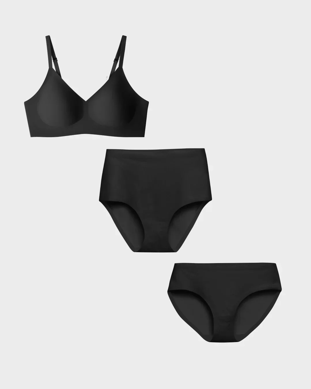 Black Relief Bra Essentials Set