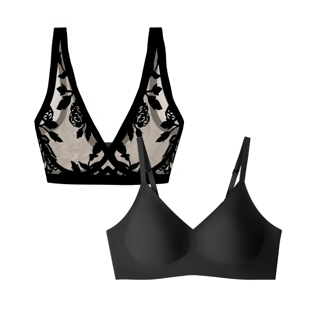 Madam Noir Sheer Bralette and Black Relief Bra Bundle - Image 7